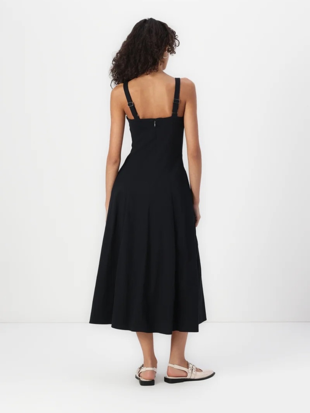 Abercrombie & Fitch Mila Midi/ Maxi Cotton Dress Black SZ XL Tall - Picture 3 of 4